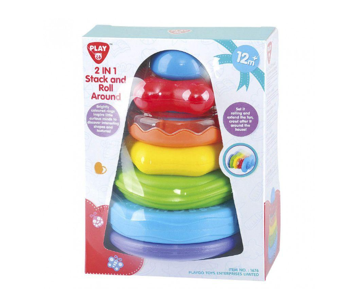 PlayGo 1676 2 In 1 Stack And Roll Around Toy for Kids - Zoom Image 2