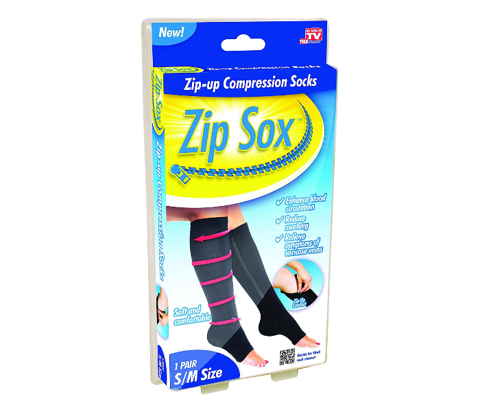 Zip Sox Small Zip Up Compression Socks - Black - Zoom Image 5