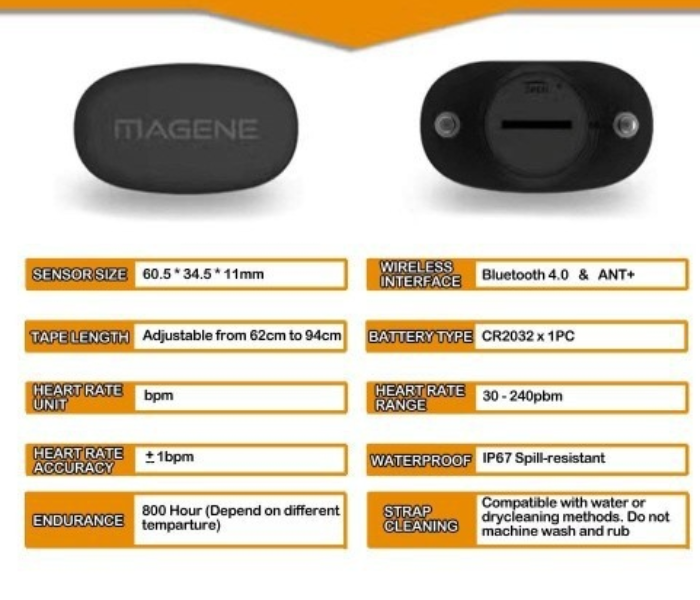 Magene Mover H64 Heart Rate Monitor Bluetooth 4.0 ANT - With Chest Strap - Zoom Image 3