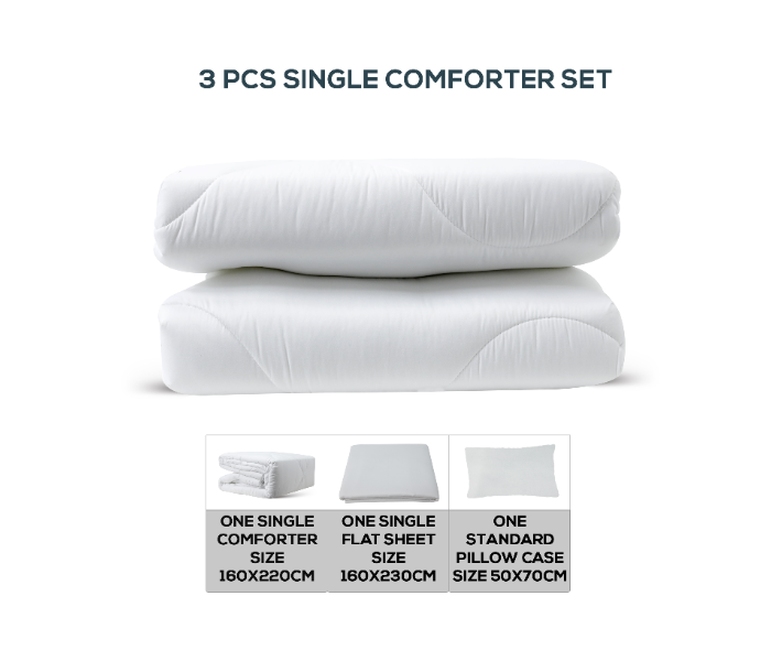 Para John Parry Life PLCF7035 Comforter  Set - 3 Pieces - White - Zoom Image 2