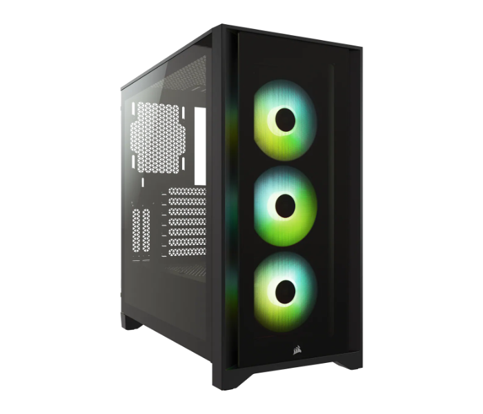 Corsair iCUE 4000X RGB Tempered Glass Mid Tower ATX Case - Black - Zoom Image 1