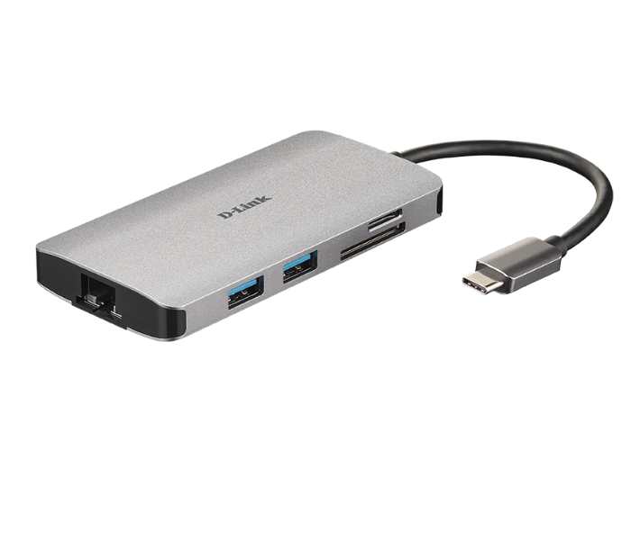 D-Link DL-HUB-USBC-8IN1 8-in-1 USB-C Hub with HDMI - Grey - Zoom Image 1