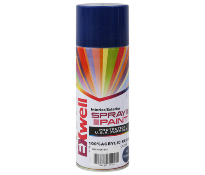 Exwell 280g Quick Drying Acrylic Spray Paint for Interior and Exterior Applications - Blue - Zoom Image 1