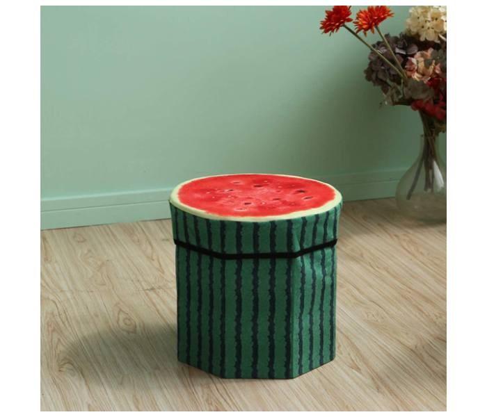 Creative Fruit Folding Storage Organizer Ottoman Storage Stool Small - Watermelon - Zoom Image 3