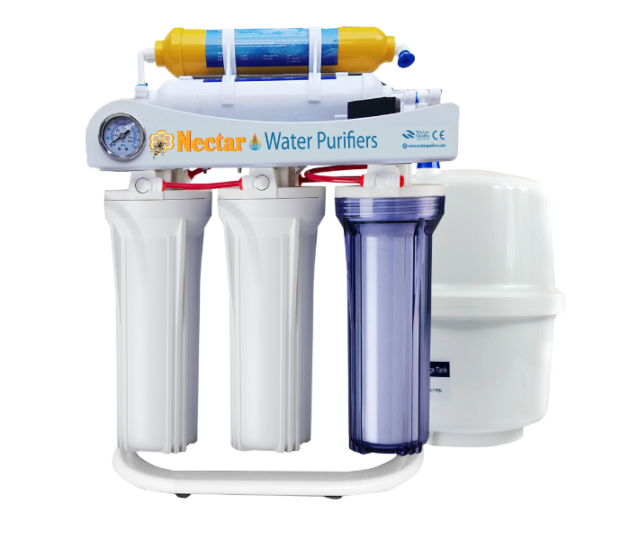 Nectar NC-6ST-PGS-01 6 Stage Reverse Osmosis Drinking Water Filter System with Stand and Pressure Gauge - Zoom Image 1