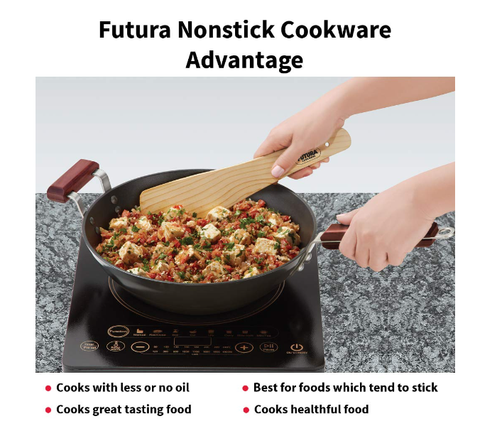 Hawkins Futura HW8003500 3 Litre Non Stick Stir Fry Wok - Black - Zoom Image 4