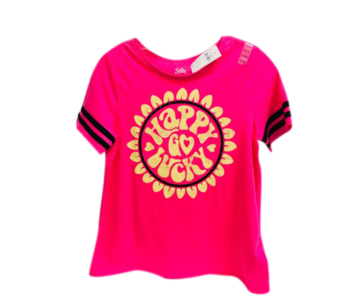 Justice Happy Go Lucky T-Shirt for 14 Year Kids - Pink - Zoom Image