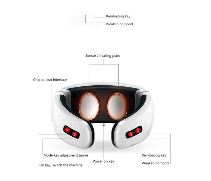 Intelligent Cervical Massage Instrument Multifunctional Pulse Meridian Neck Physiotherapy Instrument  - White - Zoom Image 8