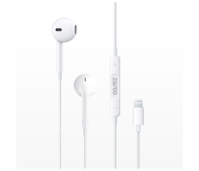 Easez Hf107 Wired Earphone With Mic And Volume Control For Lightning Devices - White - Zoom Image 1