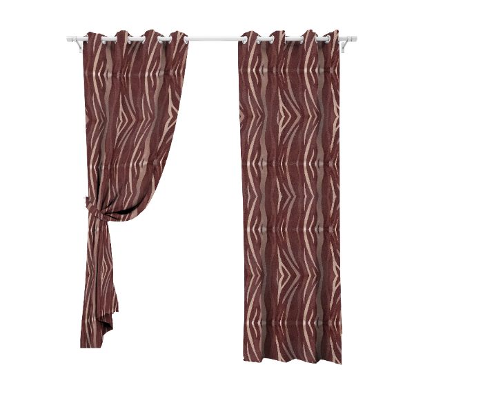 Parry Life PLWC9963 Heavy Jacquard Fabric Fully Lined Eyelet Window Curtain  - Brown - Zoom Image 2