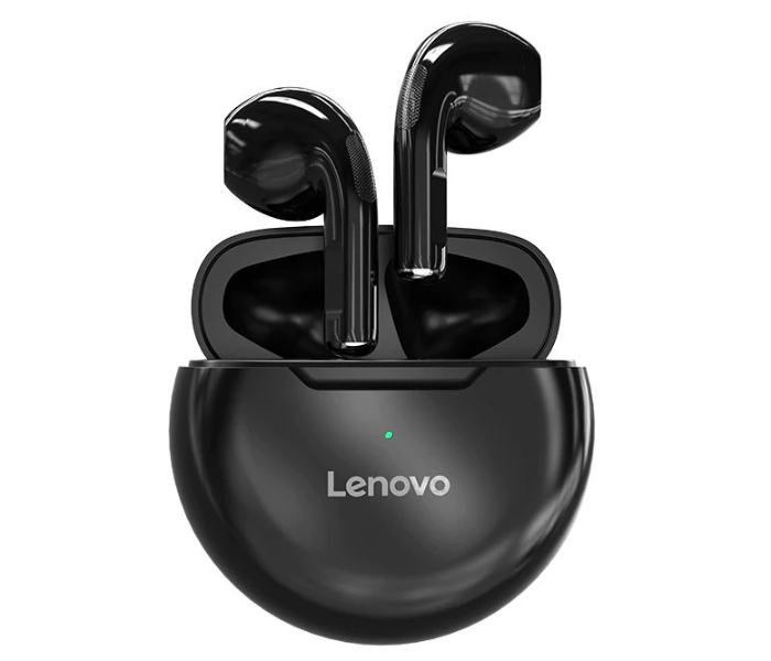 Lenovo HT38-BK Lenovo Bluetooth 5.0 Hands-Free True Wireless Stereo Half In-Ear Earphones with Deep Bass, Intelligent Noise reduction and Touch Control for Calling and Listening Music - Black - Zoom Image 1