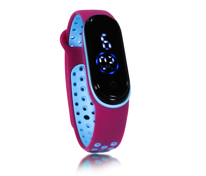 Jongo Perfect OK Dot Strap Band LED Watch - Purple and Blue - Zoom Image 1