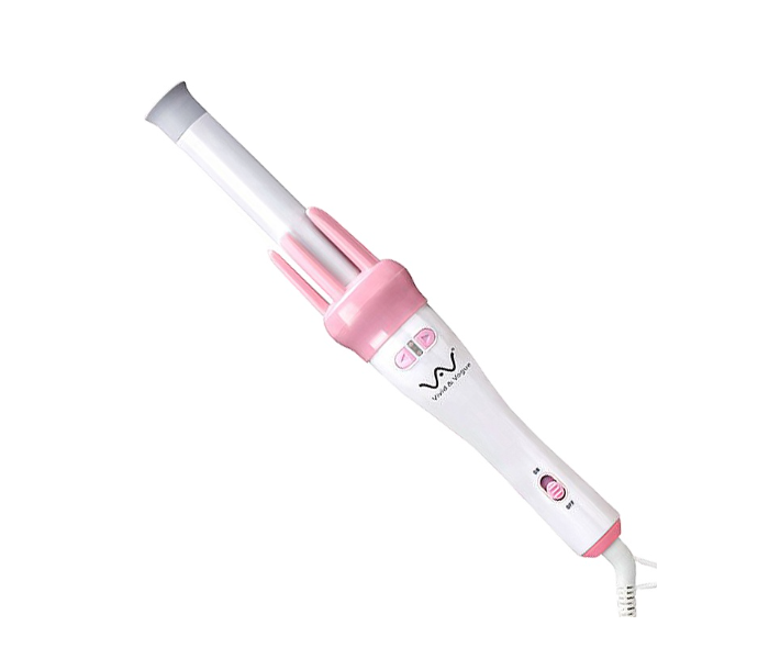 JA-FN 360 Degree Swievl Cord Automatic Hair Curler - White and Pink - Zoom Image 1