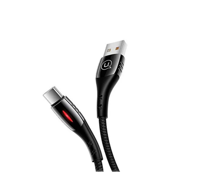 Usams USB To Type-C Data Sync and Charging Cable - Black and Silver - Zoom Image 1