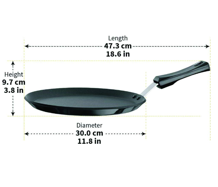 Hawkins Futura HW8003200 30cm Non Stick Flat Tava - Black - Zoom Image 3