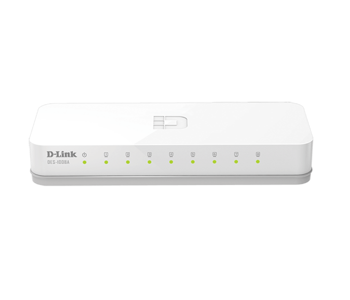 D-Link DL-SW-DES-1008AB 8 Port T-Unmanaged Switch - White - Zoom Image 1