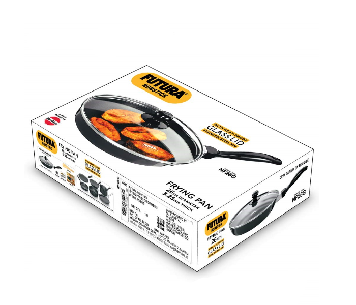 Hawkins Futura HW8003300 26cm Non Stick Frying Pan with Glass Lid - Black - Zoom Image 6