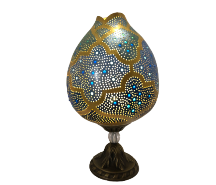 Handmade Turquise Gourd Art Night Lamp with Special Stand - Multicolor - Zoom Image 1