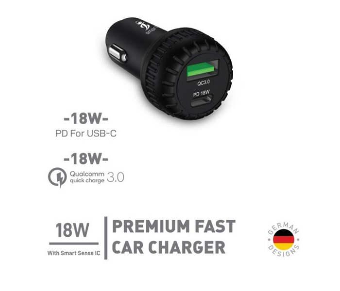 Smart CC08 18 Watt Car Charger - Black - Zoom Image 2