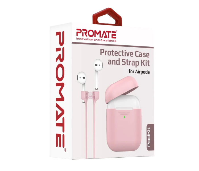 Promate PODKIT Lightweight Protective 2 in 1 Kit with Slim Case for Airpods - Pink - Zoom Image 5