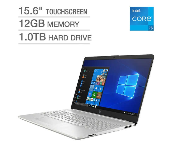 HP 15-DW3015CL 15.6inch HD Intel Core i5-1135G7 12GB RAM 1TB HDD Windows 10 Home Touchscreen Laptop - Silver - Zoom Image 2