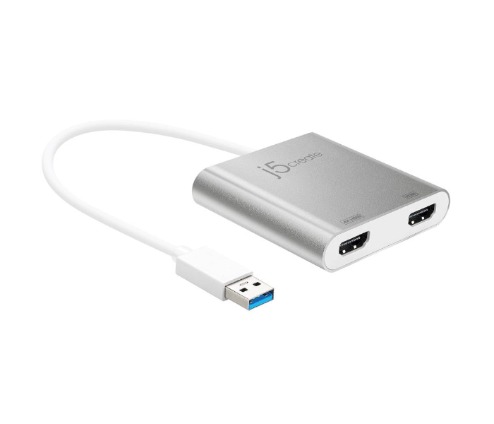 J5 Create JUA365 USB 3.0 to Dual HDMI Multi-Monitor Adapter - White - Zoom Image 2