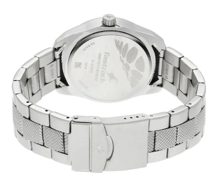 Fastrack 3187SM01 Black Dial Silver Stainless Steel Strap Watch - Silver - Zoom Image 3