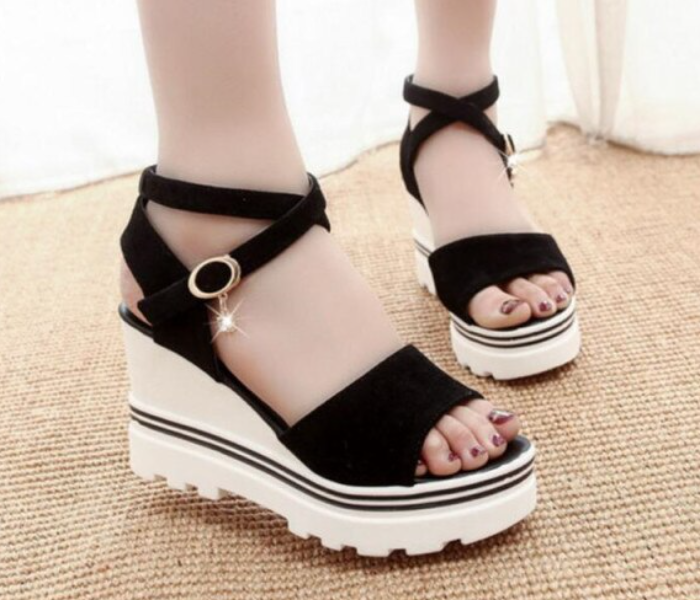 New Summer High Heels Wedges EU37 for Women – Black - Zoom Image 4