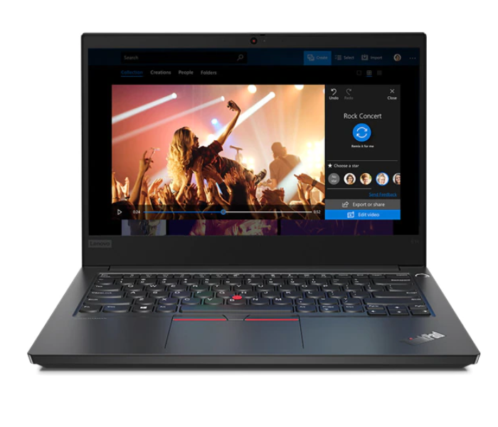 Lenovo ThinkPad E14 20RA007TAD 14inch Intel Core i7-10510U 8GB RAM 1TB HDD 2GB AMD Radeon RX640 Graphics Arabic-English Keyboard No OS Laptop with Free Carry Bag - Black - Zoom Image 4