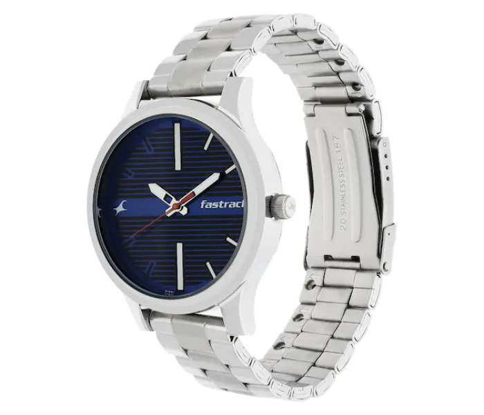 Fastrack 38051SM03 Fundamentals Blue Dial Stainless Steel Strap Watch for Men - Silver - Zoom Image 2