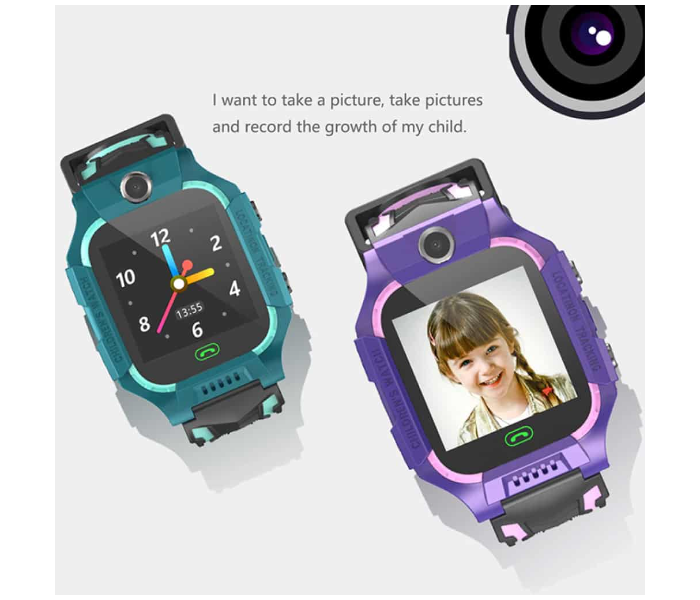 Kids Positioning GPS Smart Watch With Micro Sim Card and HD Touch Screen - Green and Blue - Zoom Image 2