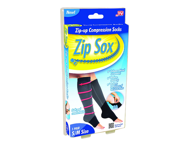 Zip Sox Extra Large Zip Up Compression Socks - Black - Zoom Image 4