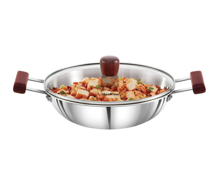 Hawkins Futura HW8005600 2.5 Litre Stainless Steel Tri Ply Deep Fry Pan with Glass Lid - Silver - Zoom Image 4