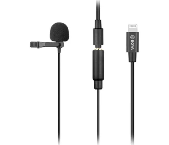 Boya M2 Lavalier Lightning Microphone Connector - Black - Zoom Image 1