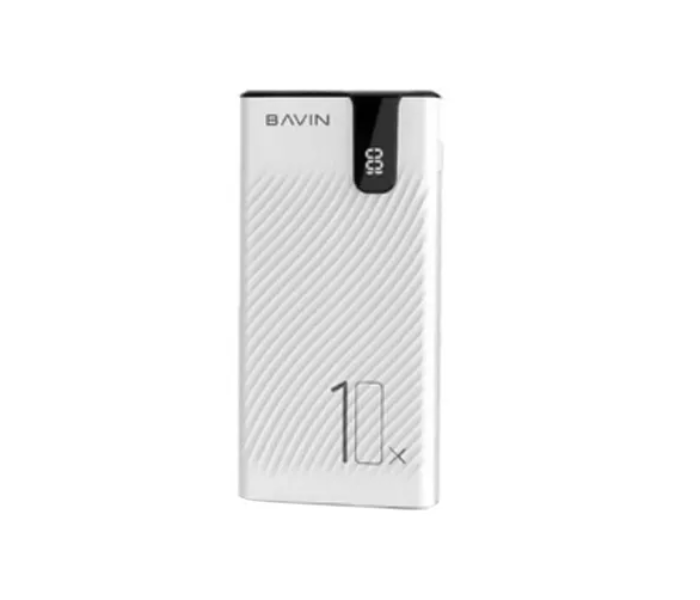 Bavin 10000mAh Dual USB Port Power Bank - White - Zoom Image 1