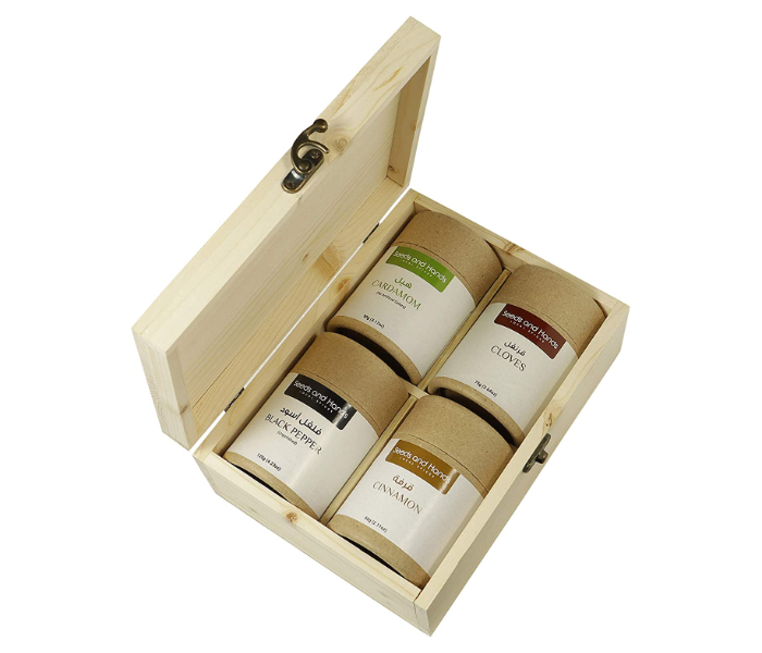 Seeds and Hands 90g Cardamom 75g Cloves 120g Black Pepper 50g Cinnamon sticks Whole Spices Gift Box - Zoom Image