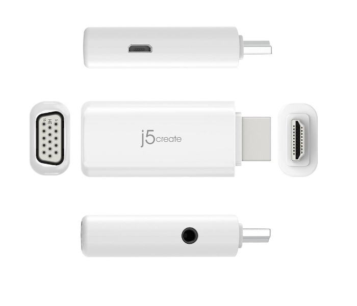 J5 Create JDA203 HDMI TO VGA Video Adapter With Audio - White - Zoom Image 3