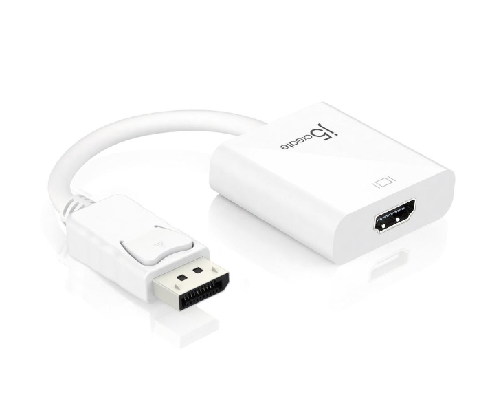 J5 Create JDA154 Display Port to HDMI Adapter - White - Zoom Image 1