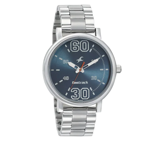 Fastrack 38052SM03 Fundamentals Blue Dial Stainless Steel Strap Watch for Men - Silver - Zoom Image 1