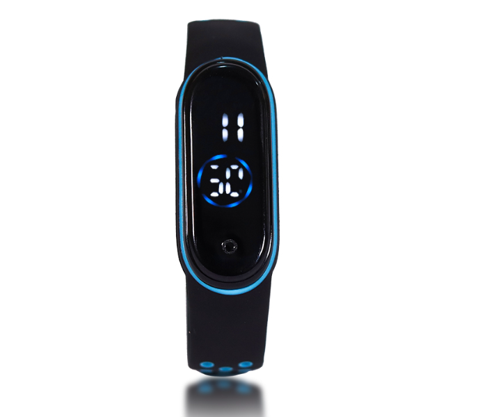 Jongo Perfect OK Dot Strap Band LED Watch - Black and Blue - Zoom Image 2