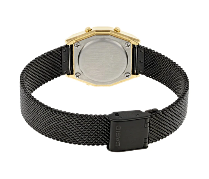 Casio  LA690WEMB-1BDF Vintage Youth Gold Tone Black Mesh Band Digital Watch - Black And Gold - Zoom Image 3