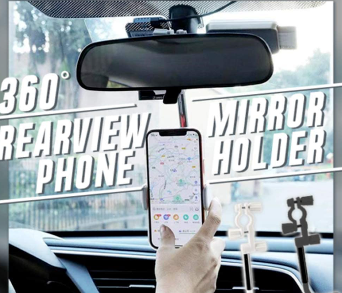 New 360° Rearview Mirror Phone Holder - Zoom Image 3