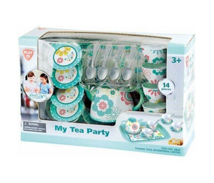 PlayGo 6842 Set of 14 Pieces My Tea Party Metalware Toy for Kids - Zoom Image 1