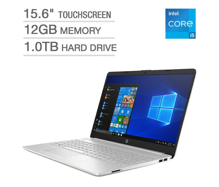 HP 15-DW3025CL 15.6 inch HD Intel Core i5-1135G7 12GB RAM 1TB HDD Windows 10 Home Touchscreen Laptop - Silver - Zoom Image 2