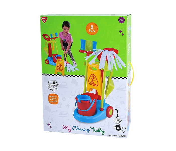 PlayGo 3480 Set of 8 Pieces Toy My Cleaning Trolley Toy for Kids - Zoom Image 2