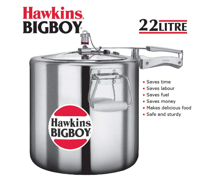 Hawkins HW1022000 22 Litre Bigboy Pressure Cooker - Silver - Zoom Image 3