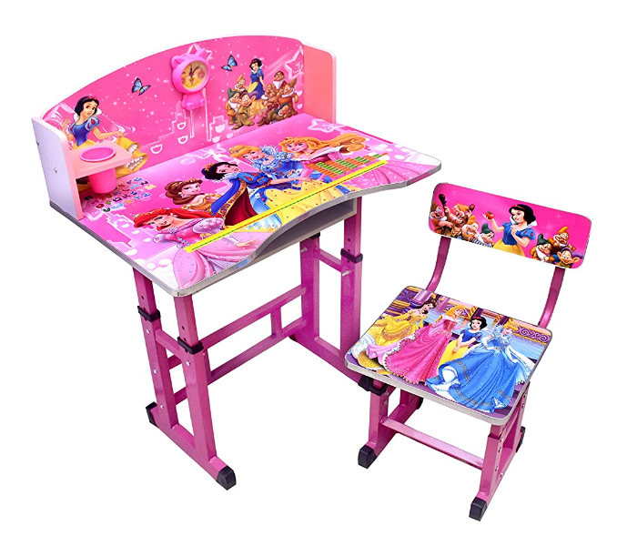  Vavas Height Adjustable Kids Study Table With Chair - Pink - Zoom Image 1