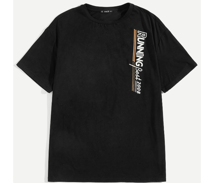 VW Trendz tee181123731 Men Letter Print Round Neck XL T-shirt - Black - Zoom Image