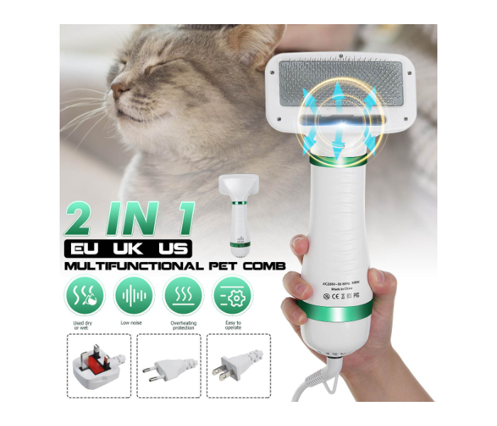 2 in1 Pet Dryer Dog Grooming Fur Blower Hot Air Comb - White - Zoom Image 4