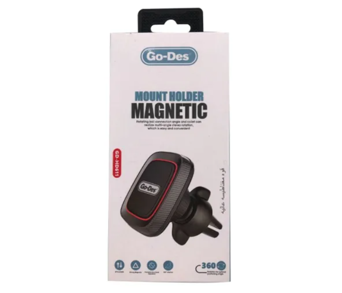 Go-Des 360 Degree Magnetic Car Mount Holder - Black - Zoom Image 3